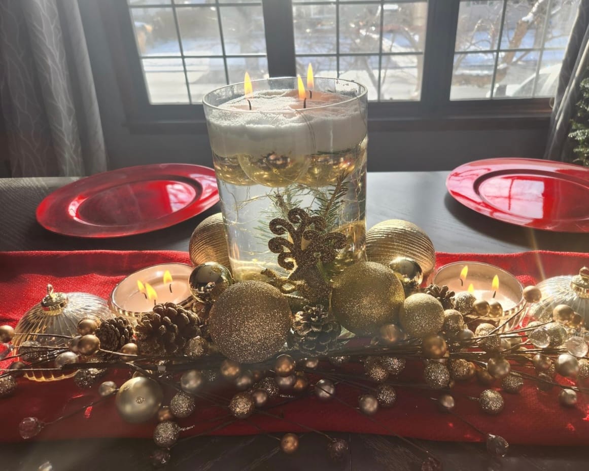 Customer photo review of Pearl Light Sand Candle