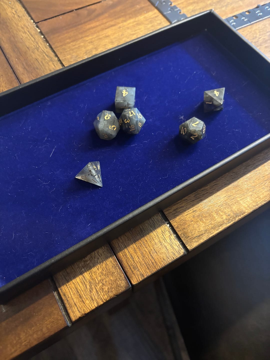 Customer photo review of Labradorite Gemstone DND Dice Set