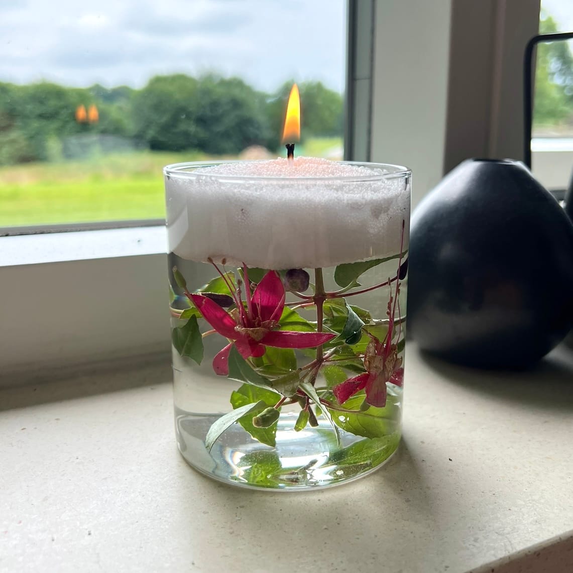 Customer photo review of Pearl Light Sand Candle