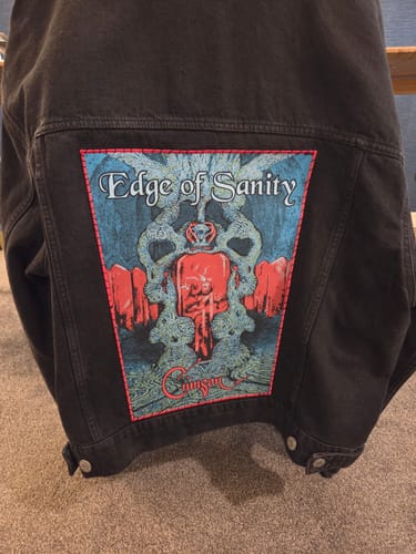 Customer photo review of Edge Of Sanity - Crimson - Backpatch