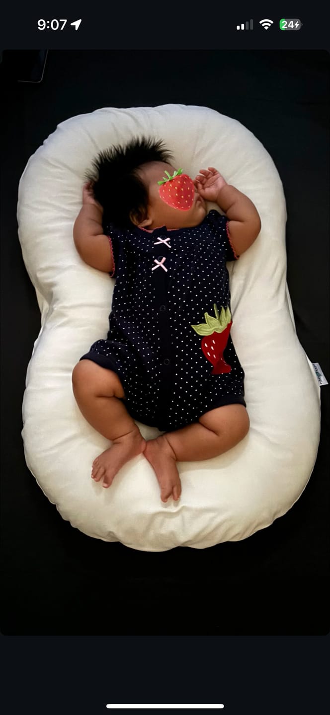 Customer photo review of Organic Kapok Infant Lounger | Co-Sleeping, Lounging, Play-Time