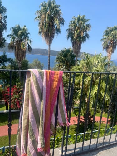 Customer photo review of Çizgili Dokulu Peştemal Pembe-Turuncu
