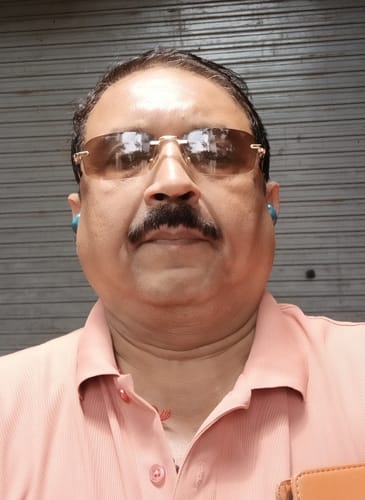 Customer photo review of Satan | Light Brown Rimless Sunglasses | Golden Frame - MG6617