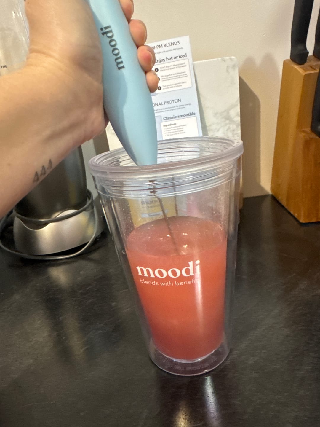 Customer photo review of Blends with Benefits Tumbler