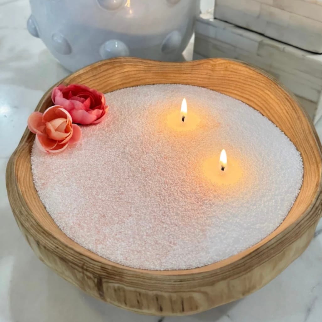 Customer photo review of Pearl Light Sand Candle