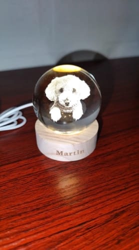 Customer photo review of Esfera de Cristal Personalizable