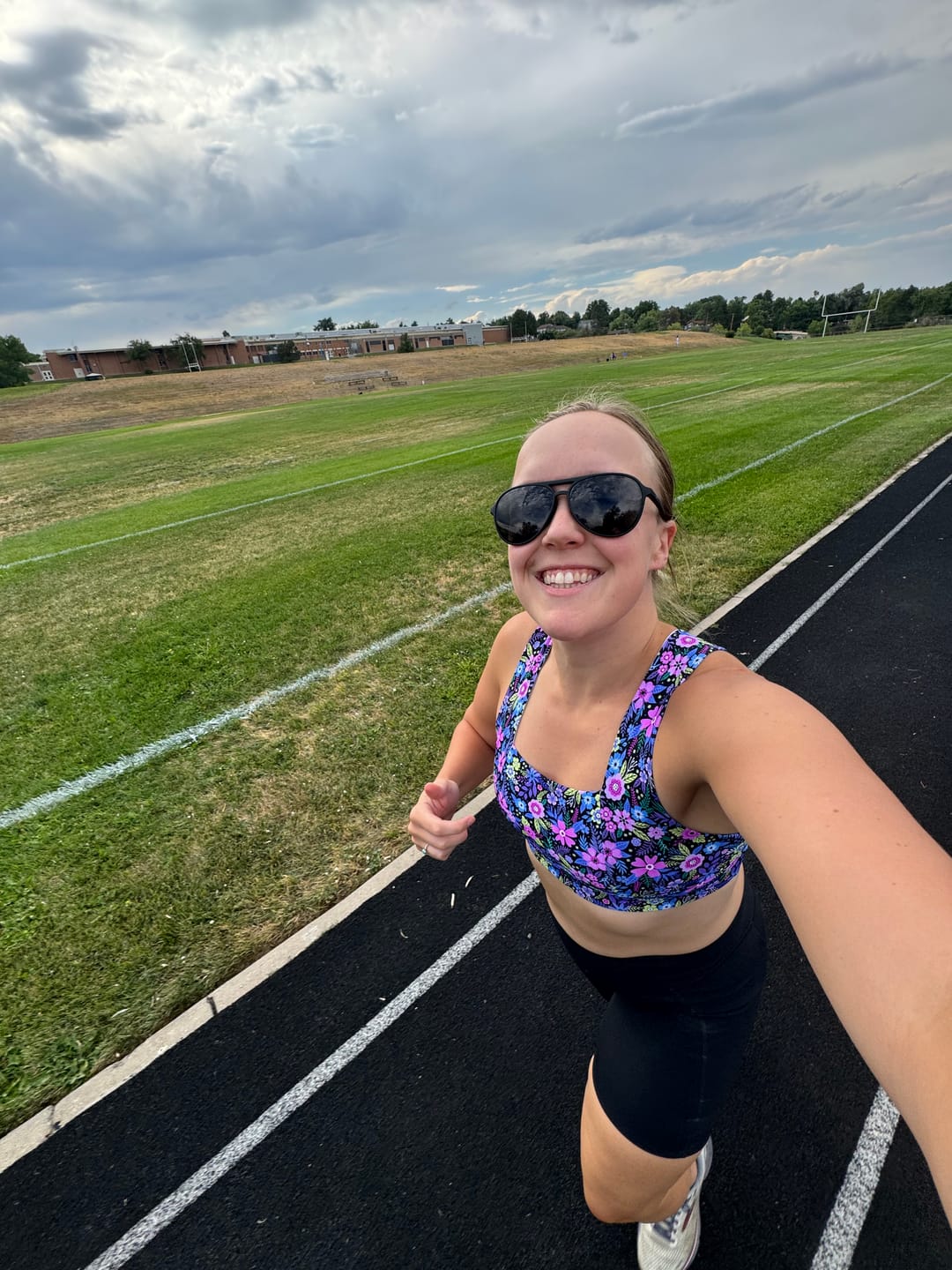 Customer photo review of Square Neck Sports Bra - Electric Lilac