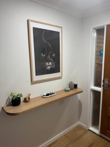 Customer photo review of Curved Floating Shelf