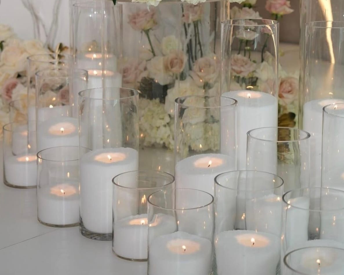 Customer photo review of Pearl Light Sand Candle