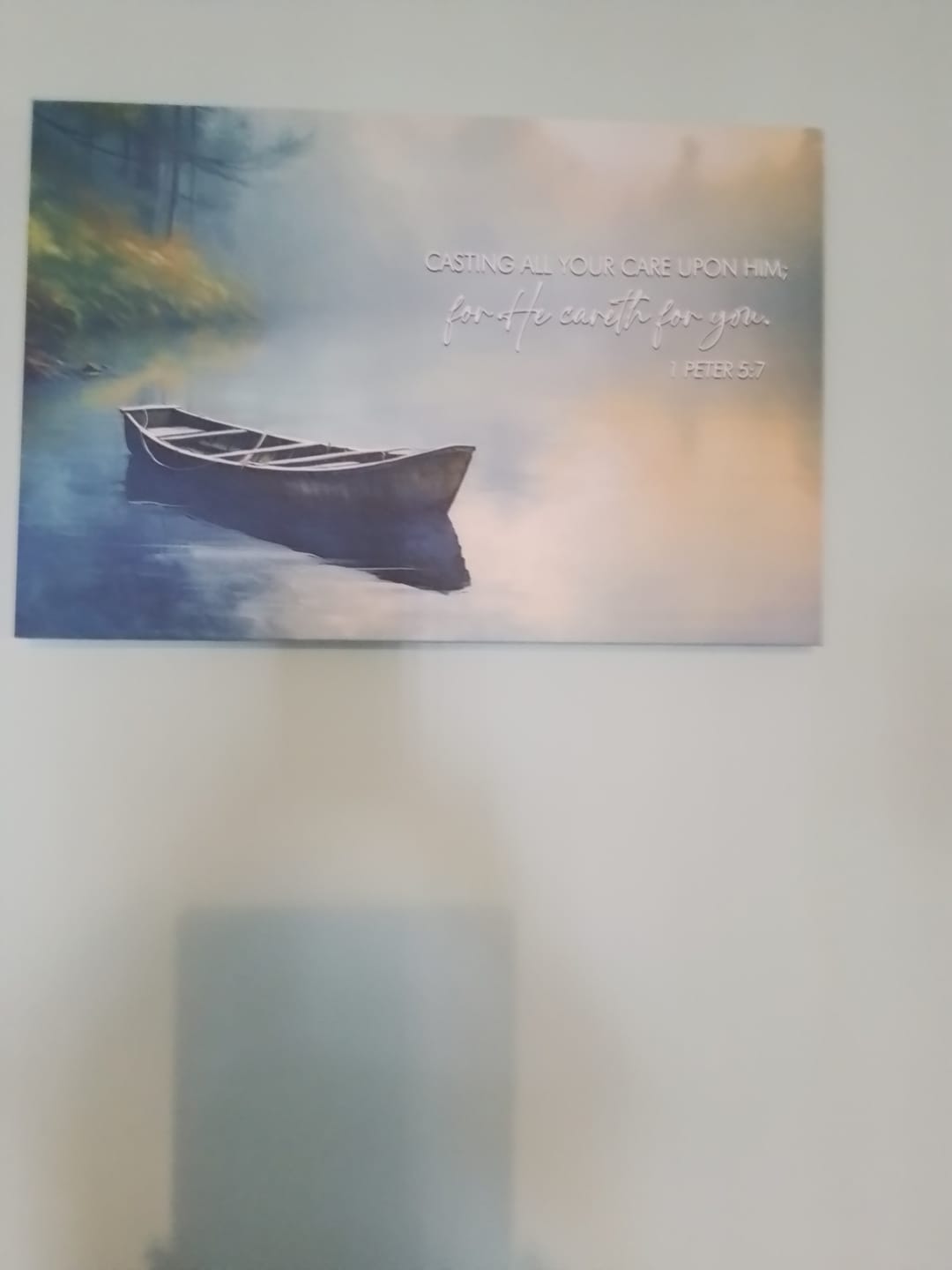 Customer photo review of 1 Peter 5:7 Cast All Your Anxiety on Him Wall Art Canvas