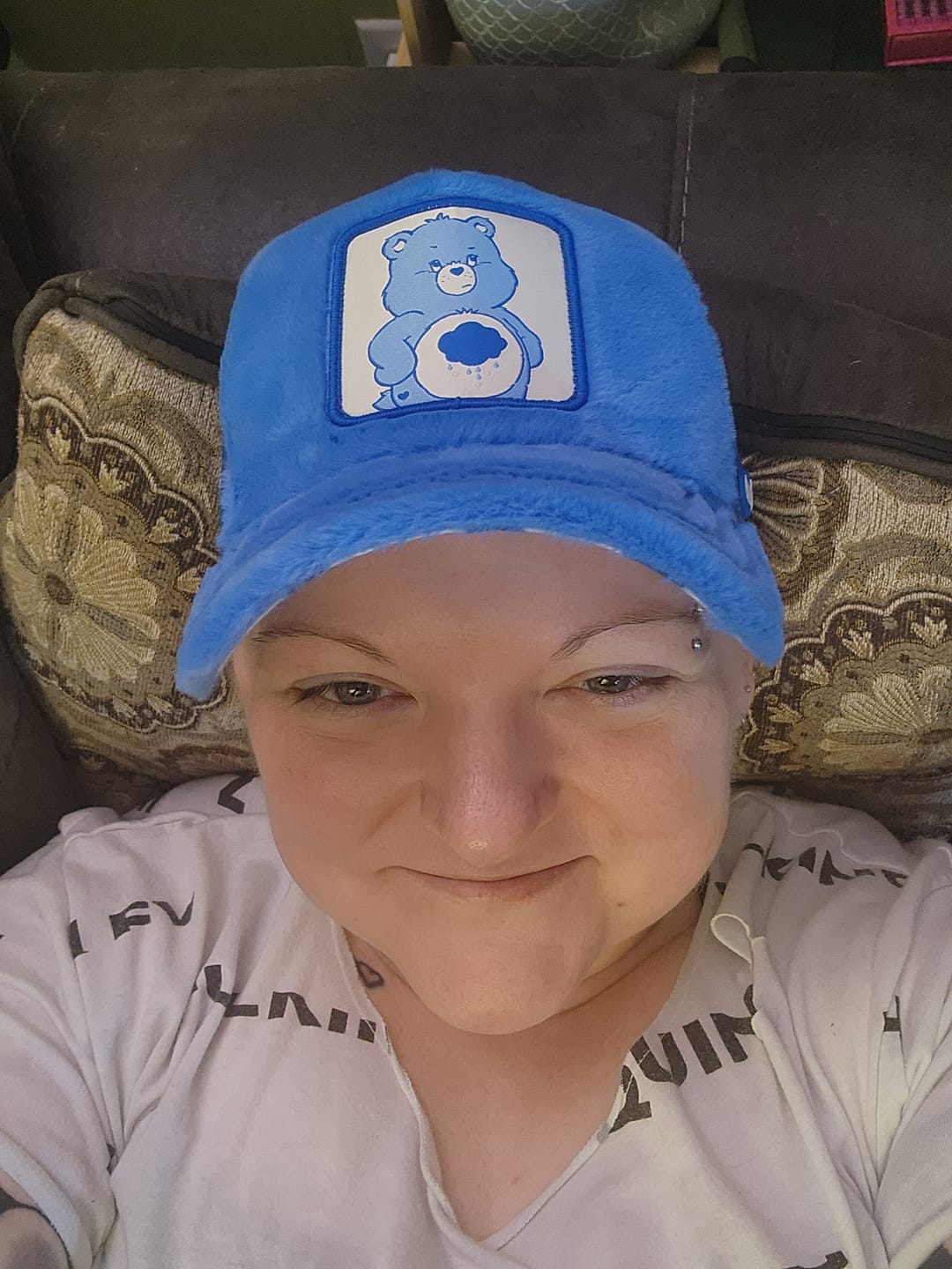Customer photo review of OVERLORD X Care Bears:  Grumpy Bear Trucker Cap