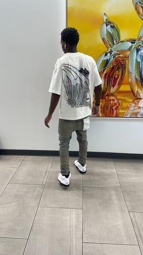 Customer photo review of Mixed Emotion Jetski Rhinestone Tee Cream