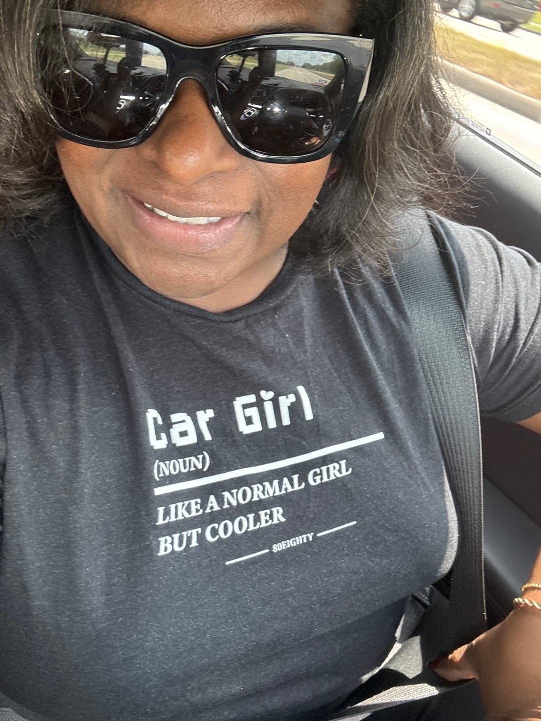 Customer photo review of 80Eighty® Women's Car Girl Shirt