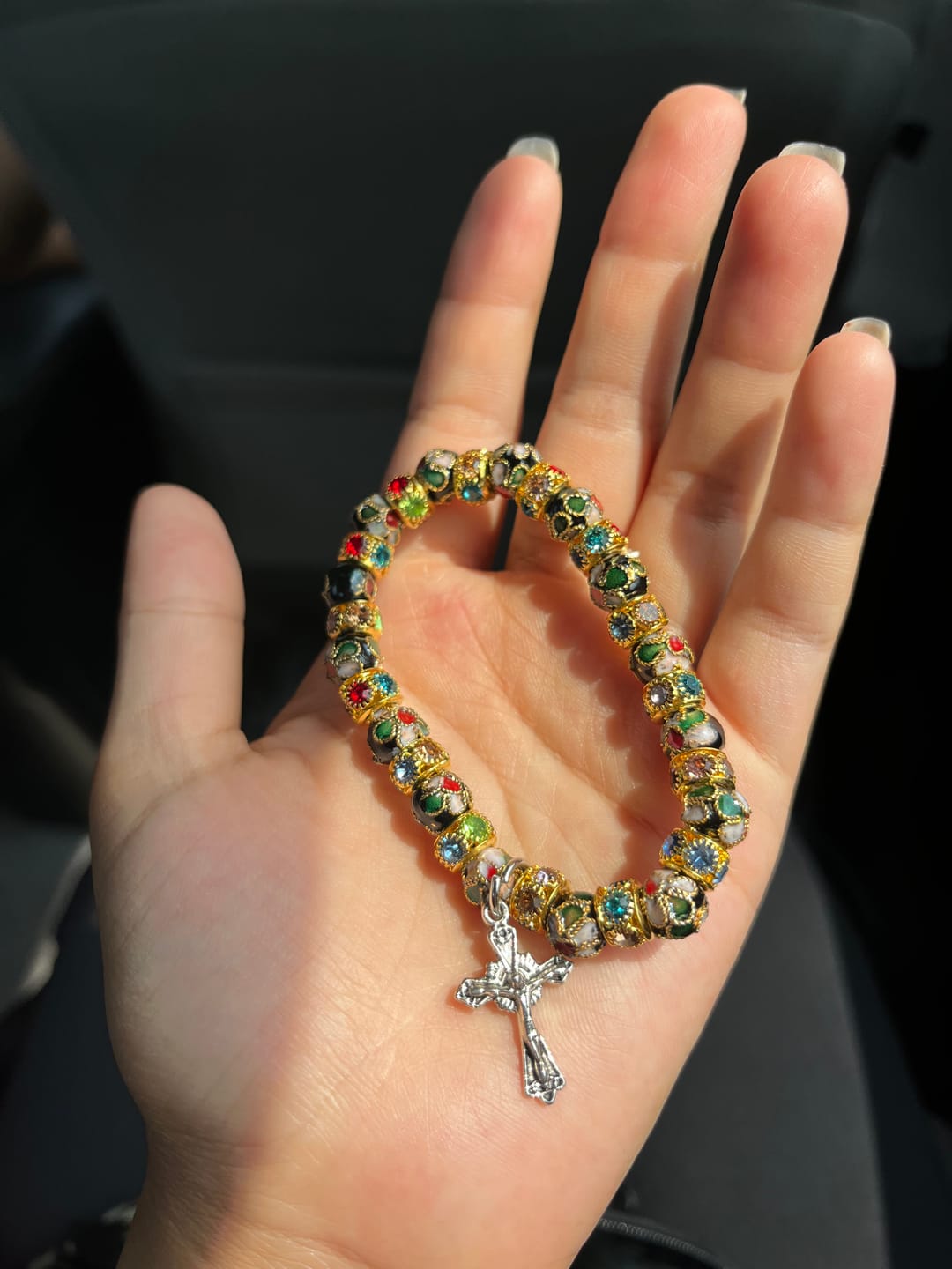 Customer photo review of FREE Today: Handcrafted Cloisonné Beads Timeless Faith Bracelet: A Testament of Christ's Presence