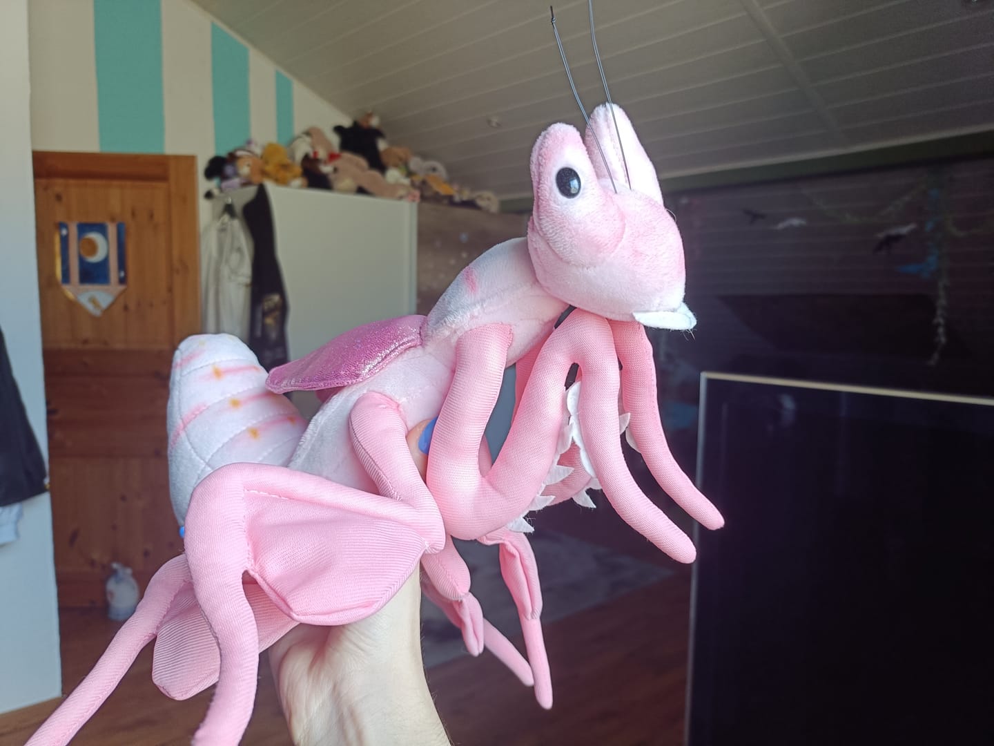 Customer photo review of Pink Orchid Mantis Soft Stuffed Plush Toy
