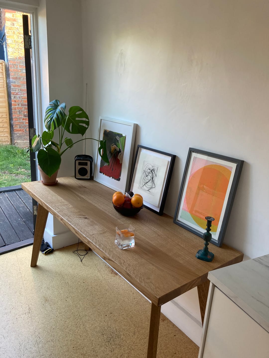 Customer photo review of Solid Oak Dining Table and Benches