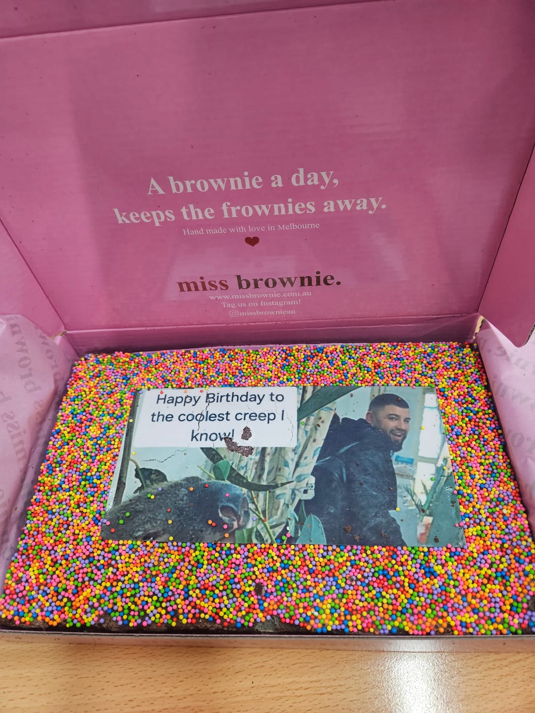Customer photo review of Custom Image Brownie