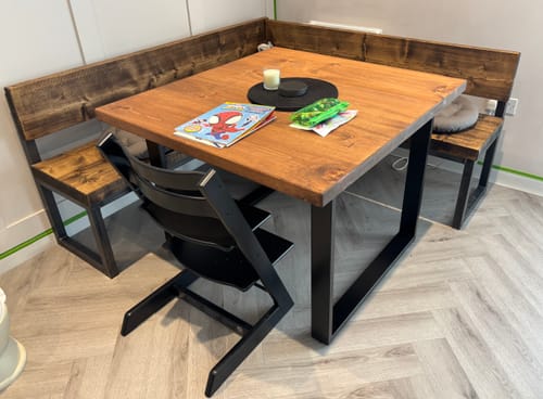 Customer photo review of Industrial Dining Table with Square Frame Leg