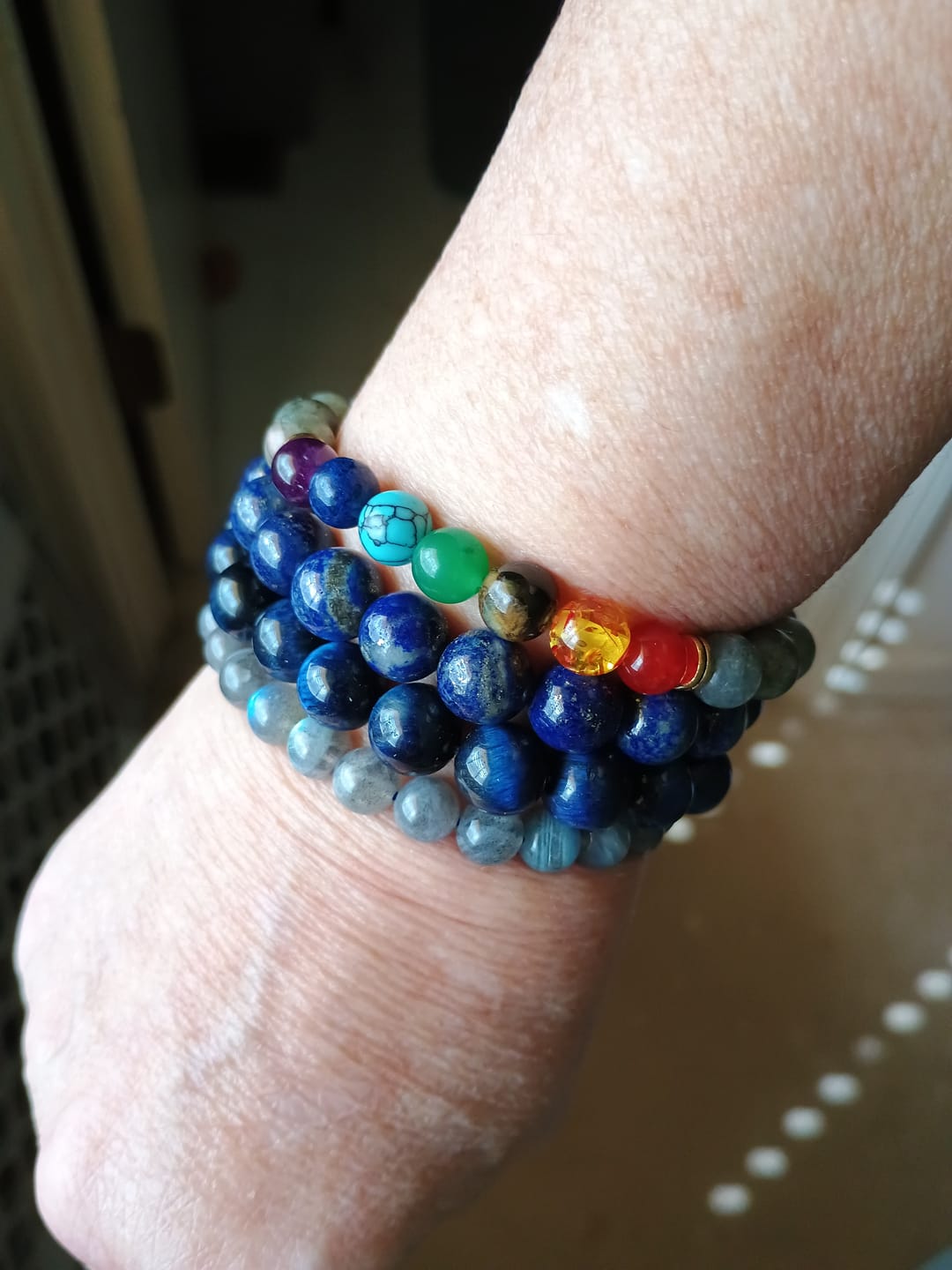 Customer photo review of 7 Chakra Labradorite Bracelet