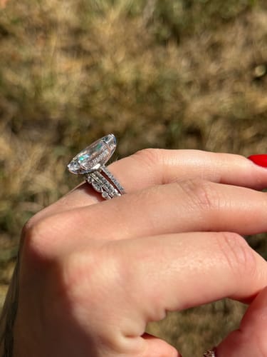 Customer photo review of 6.0Ct Marquise Cut Engagement Ring Travel Ring For Her In Sterling Silver