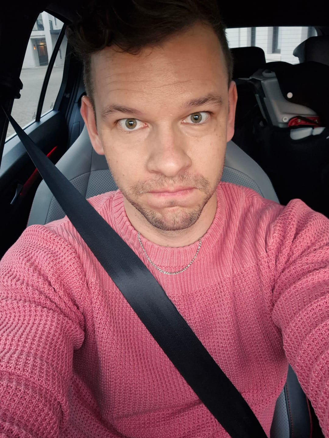 Customer photo review of Acid Washed Crew Neck Knit Brick
