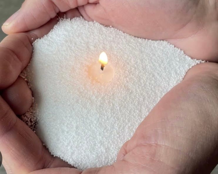 Customer photo review of Pearl Light Sand Candle