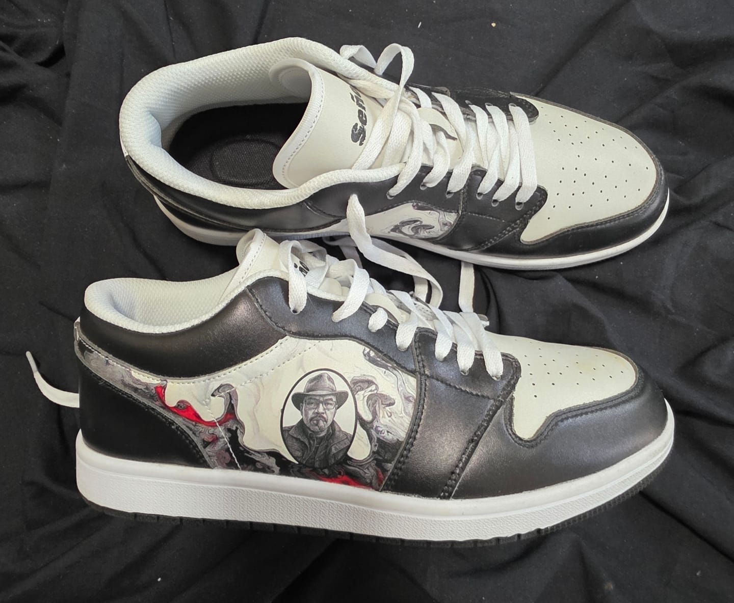 Customer photo review of Custom Court-Inspired Low Top Sneakers | Personalized AJ1-Style Team Colors with Logo & Name | Great for Sports Clubs, Employee Gifts
