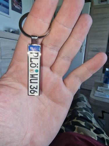 Customer photo review of Kennzeichen Schlüsselanhänger Mini Nummernschild Metall