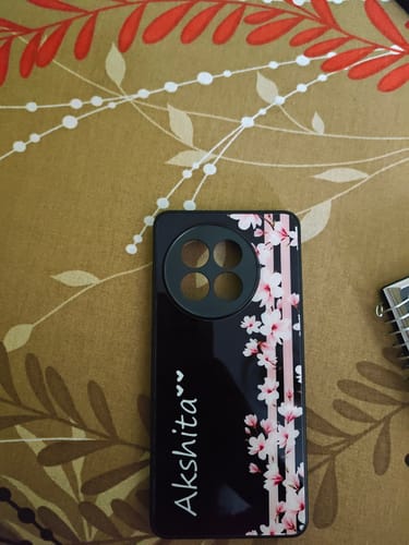 Customer photo review of Pink Floral Customize Glass Case Cover For Oneplus