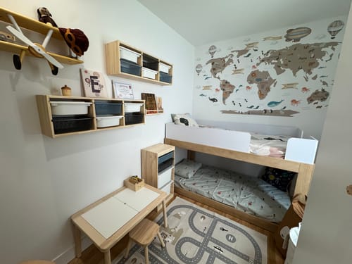 Customer photo review of Personalised World Map Beige