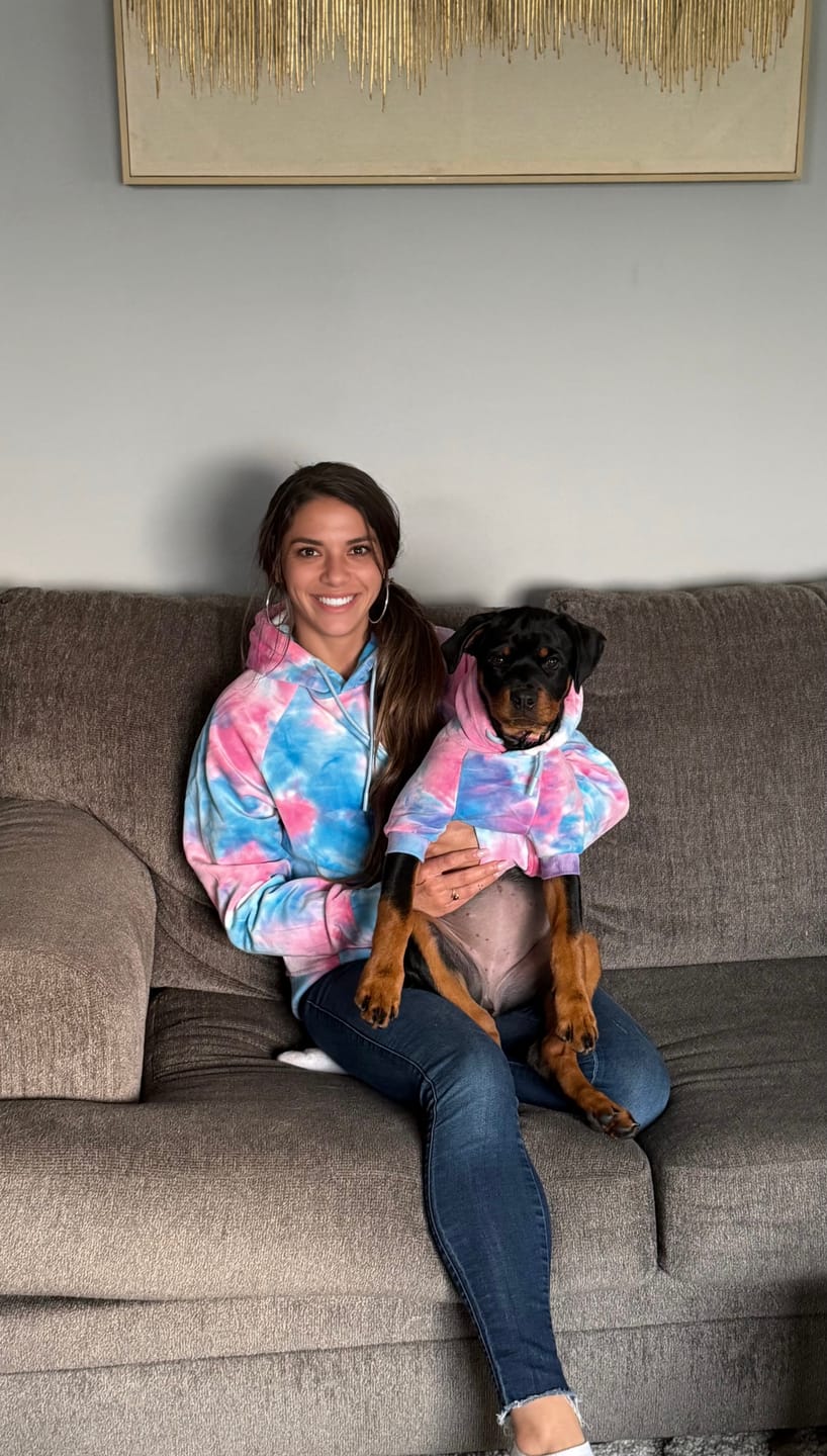 Customer photo review of Velvet Human Hoodie - Snow Cone