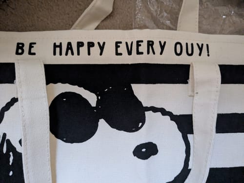 Customer photo review of Snoopy Chill Tote Bag