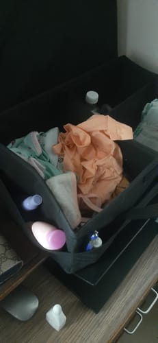 Customer photo review of Black Diaper Caddy - Elegant and Functional Baby Diaper Bag