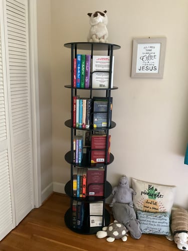 Customer photo review of Flycity 3-5 Tier Rotating Bookshelf With 360° Spinning Display