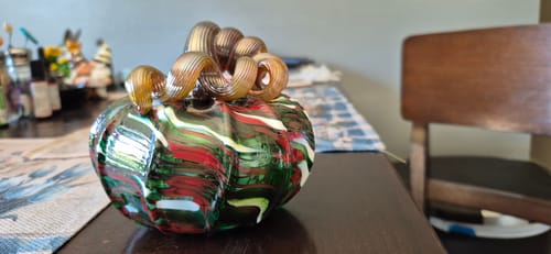 Customer photo review of $39 Mystery Glass Pumpkin