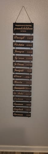 Customer photo review of Personalized Grandkids Hanging Sign | 2024 Version Engraved Design