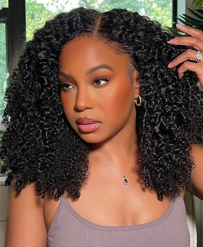 Customer photo review of Coil Perfection Afro Kinky Curly 13x4 HD Lace Front Wig 180% Density