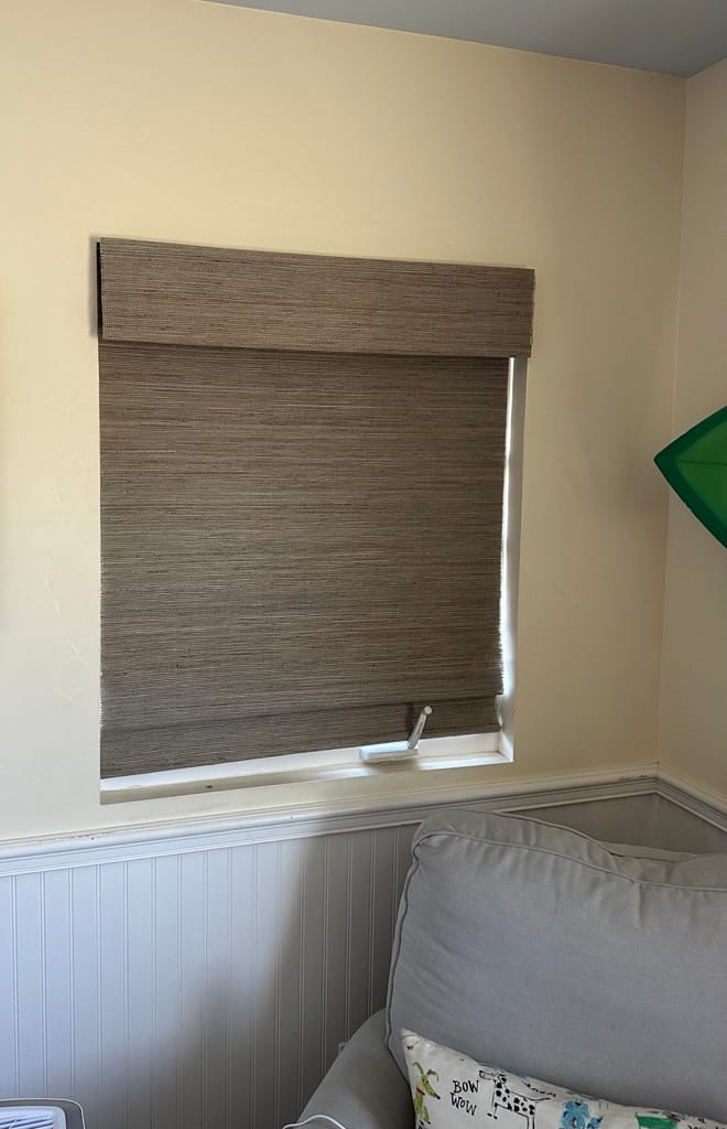 Customer photo review of SmartWings Motorized Woven Wood Shades 50%/70%/100% Blackout Orithyia