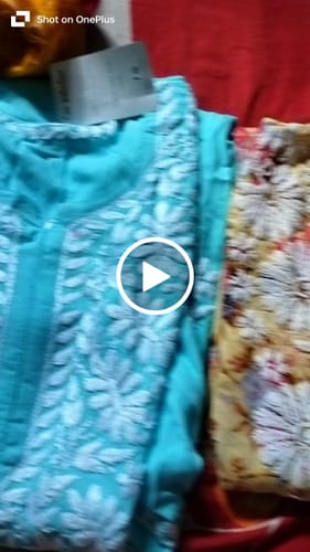 Customer video review of Aayat Ice Blue Long Rayon kurta