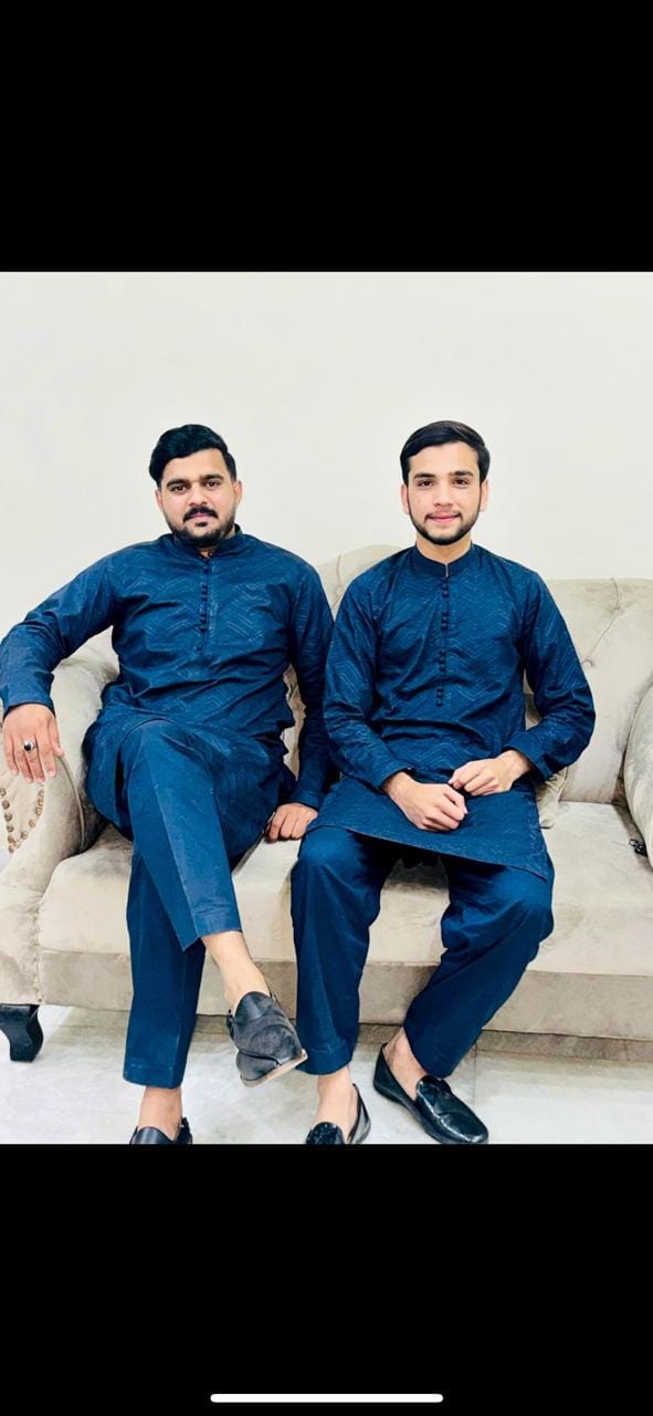 Customer photo review of 100% PURE COTTON BASE EMBROIDERY (summer Crown Plus ) navy blue zic zak