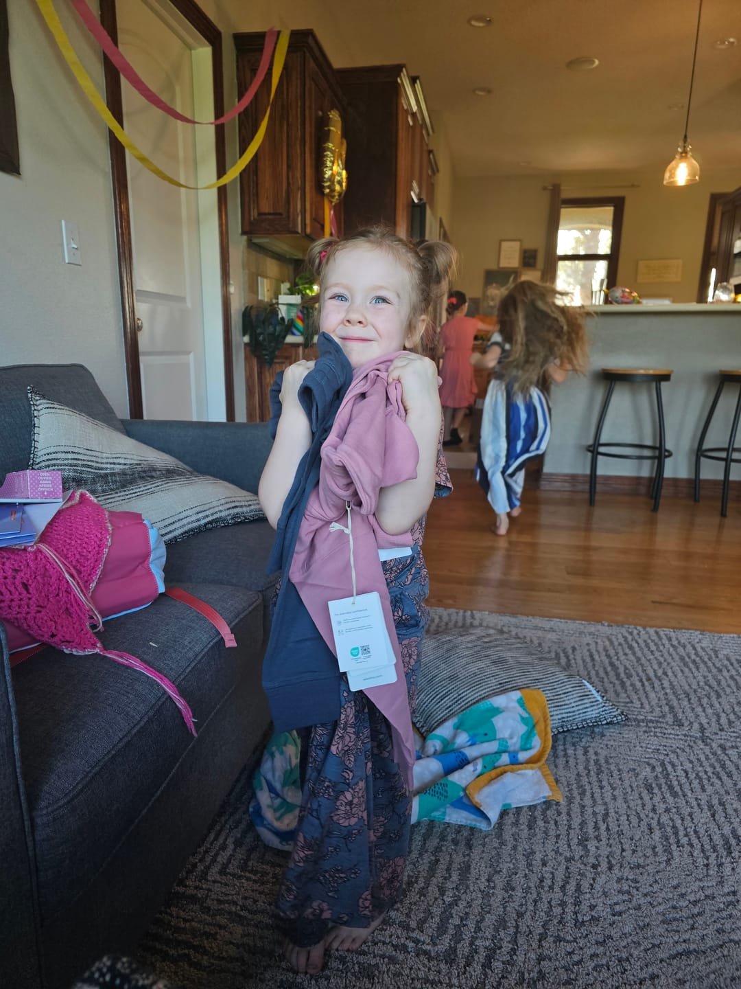 Customer photo review of Kids Merino Wool Hoodie, Mauve Pink