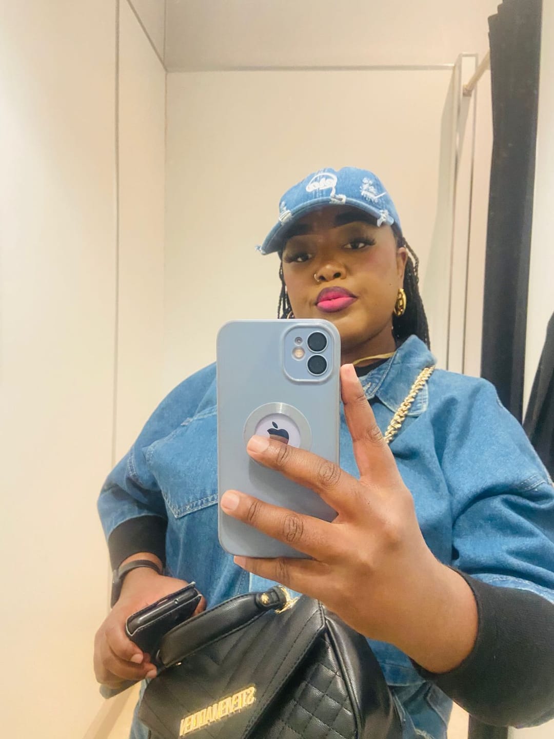 Customer photo review of Era Distressed Denim Cap
