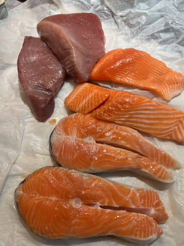 Customer photo review of Fresh King Salmon Steaks 500G