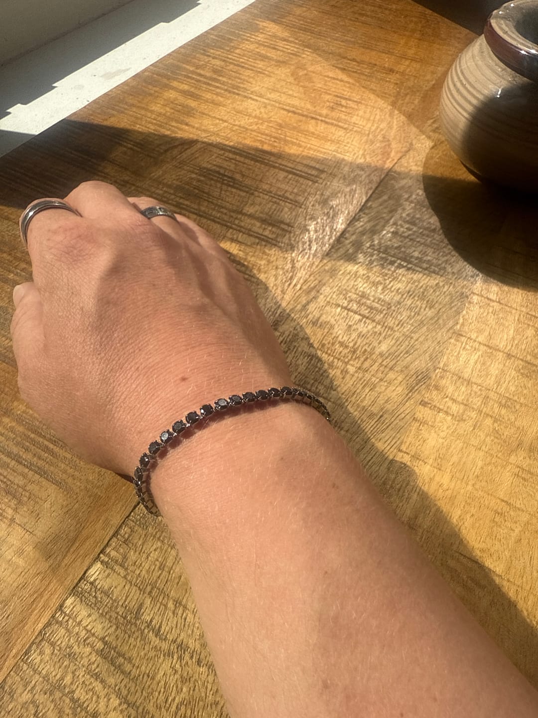 Customer photo review of Tennis Black Bracelet (Silver)