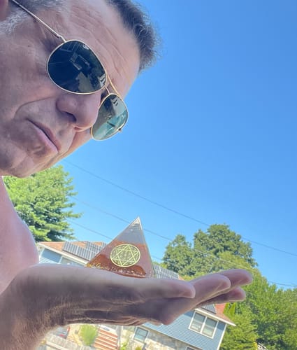 Customer photo review of Citrine Orgonite Pyramid of Manifestation