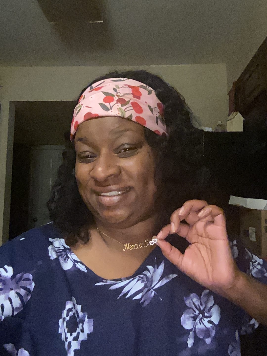 Customer photo review of Iced Hearts Name Necklace