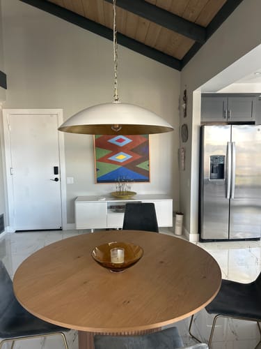 Customer photo review of Vintage Oversized Flat Dome Metal Pendant Light