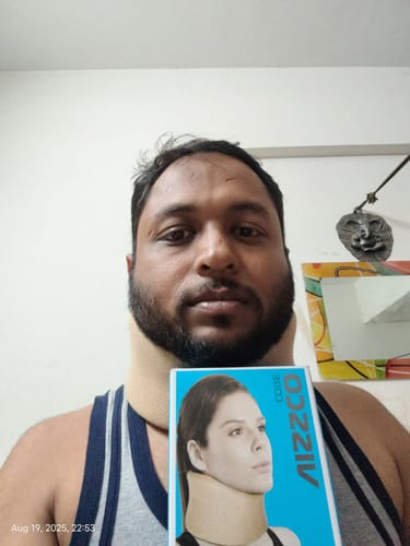 Customer photo review of Cervical Collar Soft | Neck Support for Cervical Spine Immobilization & Pain Relief (Beige)