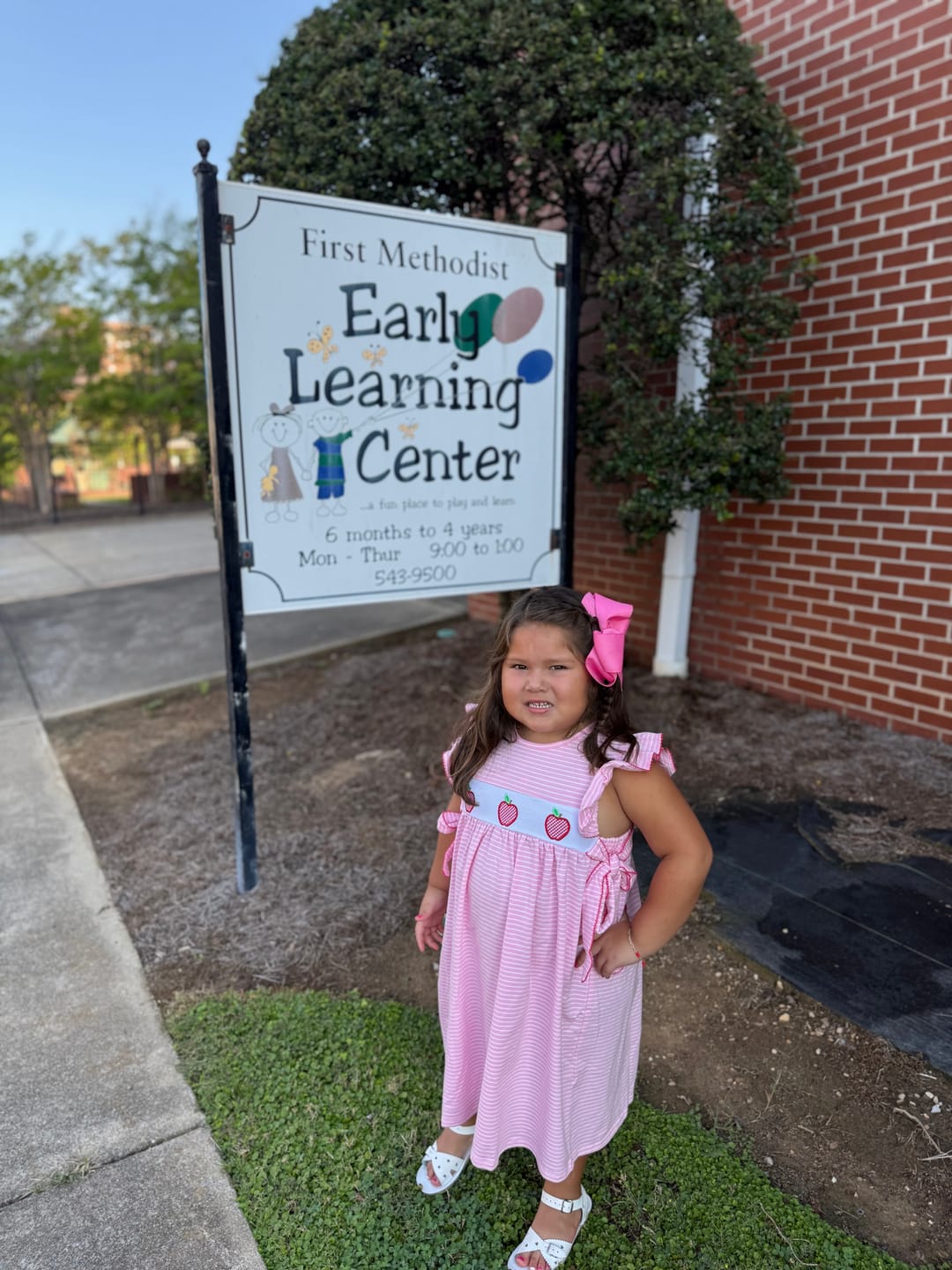 Customer photo review of Sweet Apple Trio Pink Stripe Avery Dress