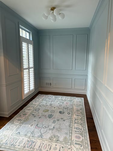 Customer photo review of Bloom Brass Frosted Glass Bubble Semi Flush Chandelier